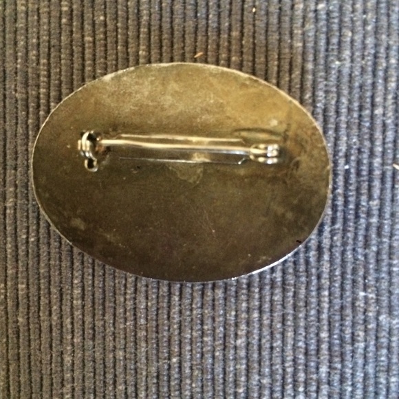 VTG 1970s Lovely enamel on silver brooch - Picture 2 of 4